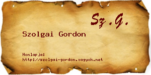 Szolgai Gordon névjegykártya